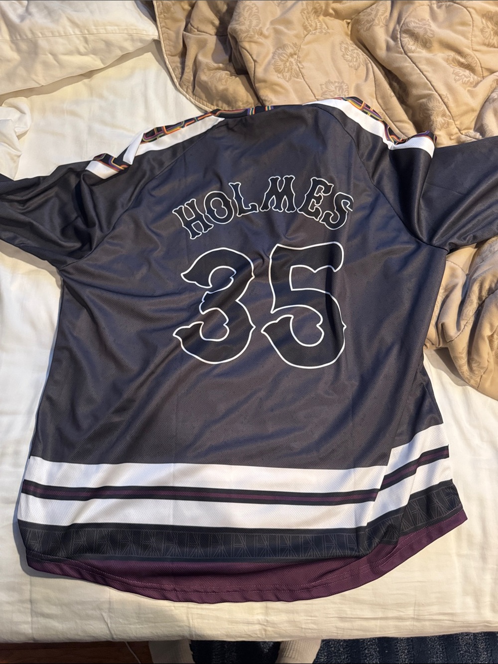 MLB Holmes #35 Dark Navy and White Jersey